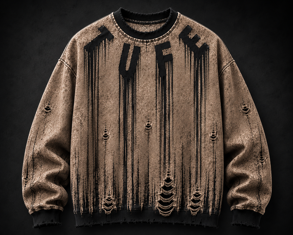 TU FE Drip Distressed Oversized Sweatshirt