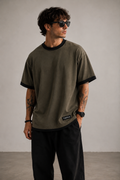 Vintage Oversized T-Shirt – Olive Black