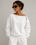 TU FE | Women’s Premium Oversized Sweatshirt – White
