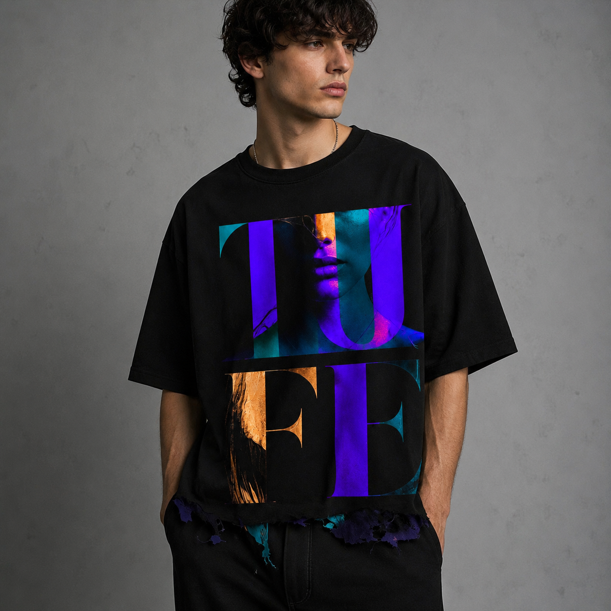 TU FE Oversized Graphic T-Shirt – Black Edition