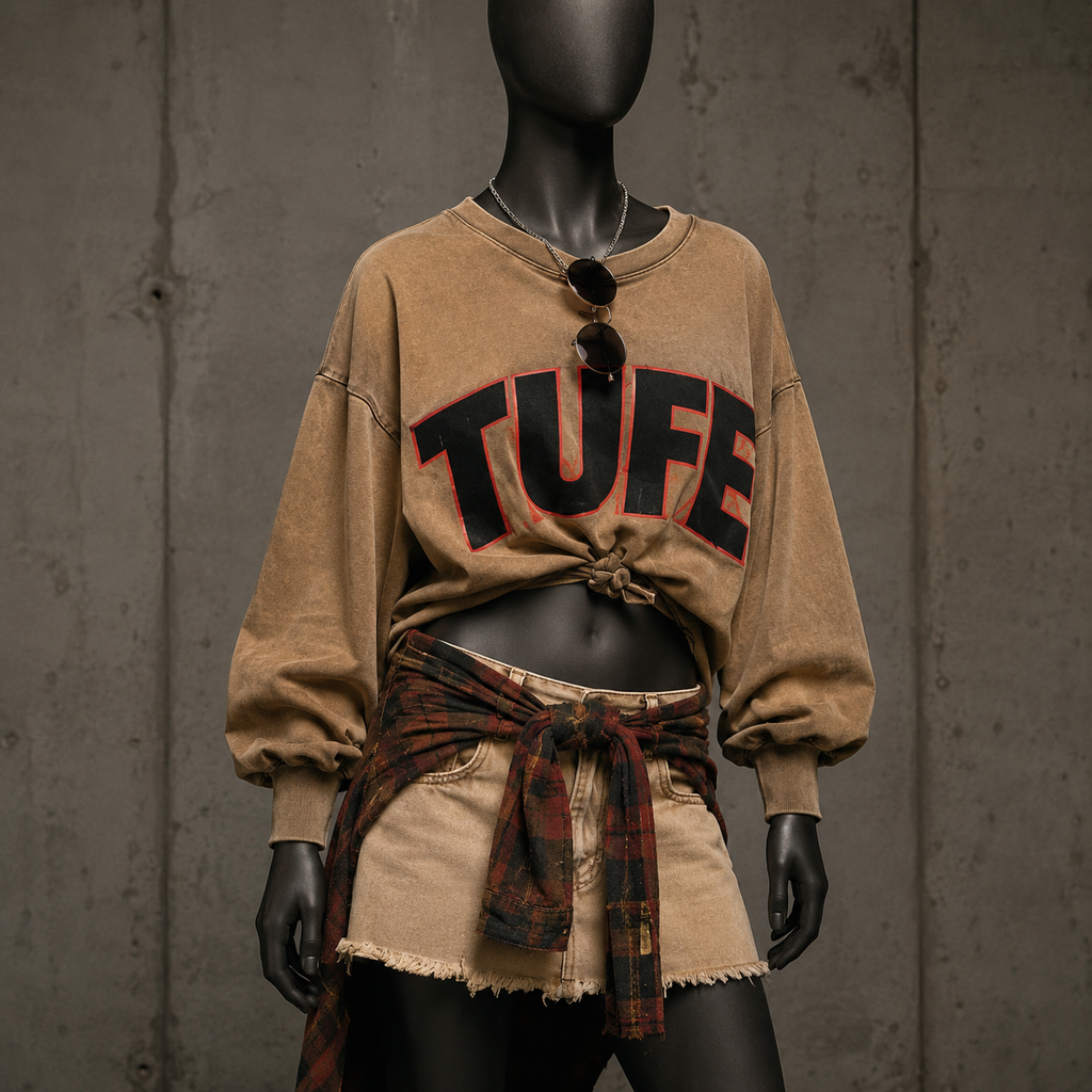 Vintage Oversized Sweatshirt – Sand Brown | TU FE