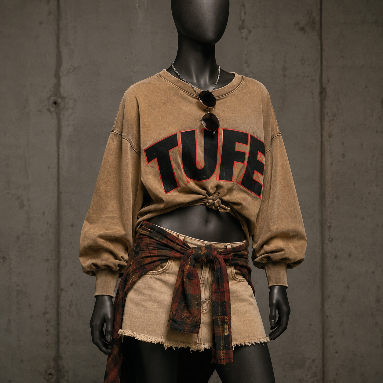 Vintage Oversized Sweatshirt – Sand Brown | TU FE