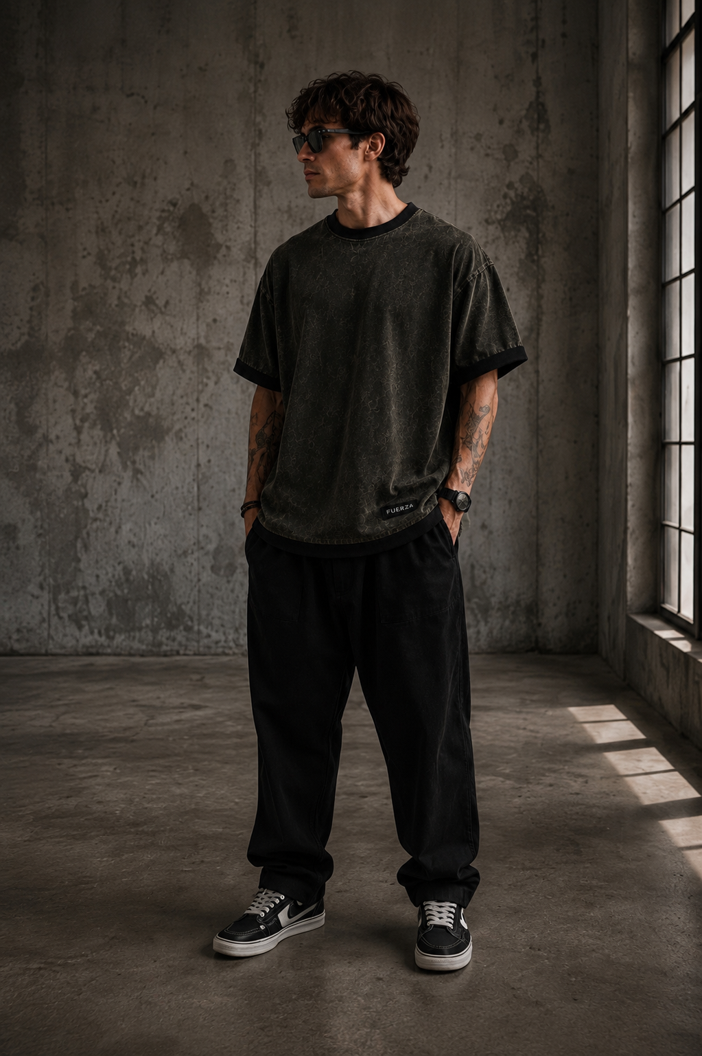 Vintage Washed Oversized T-Shirt – Black