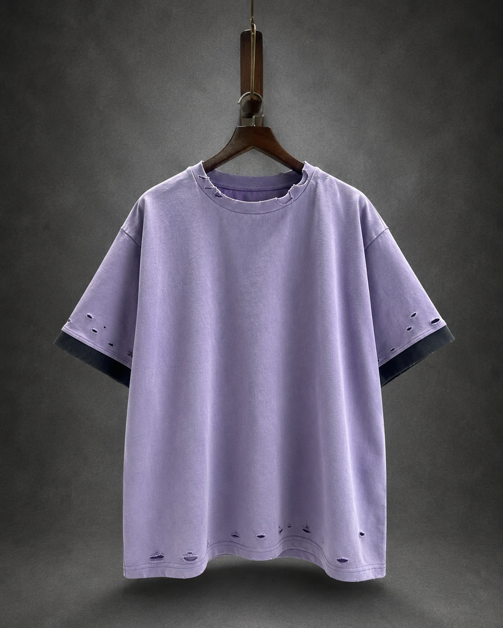TU FE | PURO Vintage Violet Oversized Distressed T-Shirt