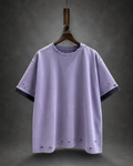 TU FE | PURO Vintage Violet Oversized Distressed T-Shirt