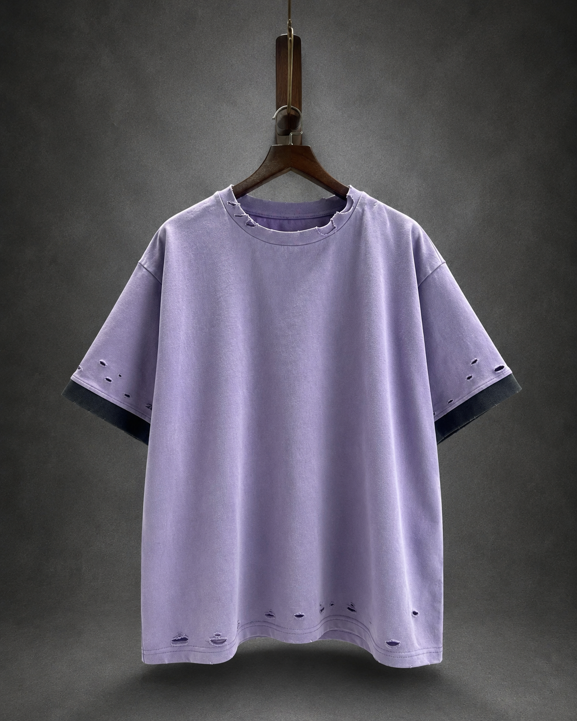 TU FE | PURO Vintage Violet Oversized Distressed T-Shirt