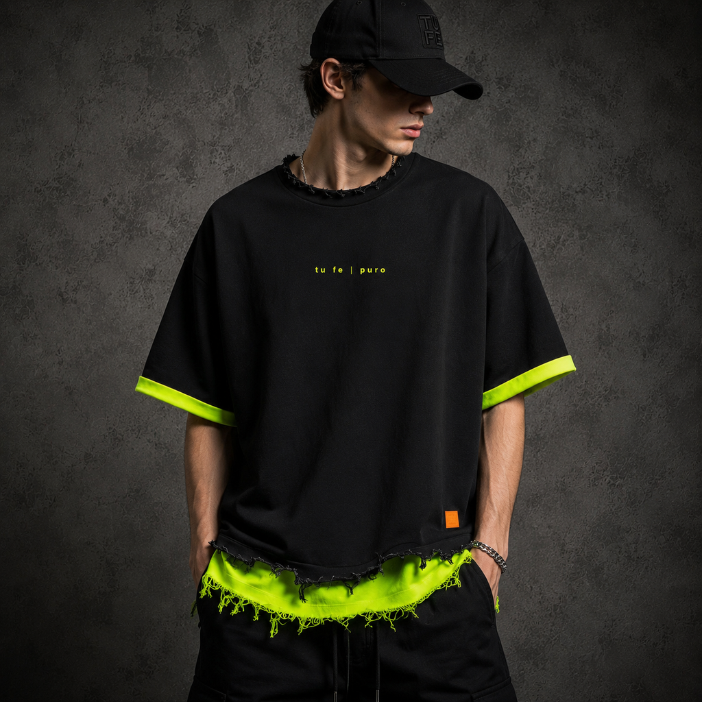 TU FE | PURO Neon Layered Oversized T-Shirt