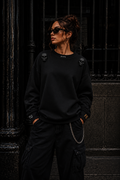 TU FE – Black Skull Oversize Sweatshirt