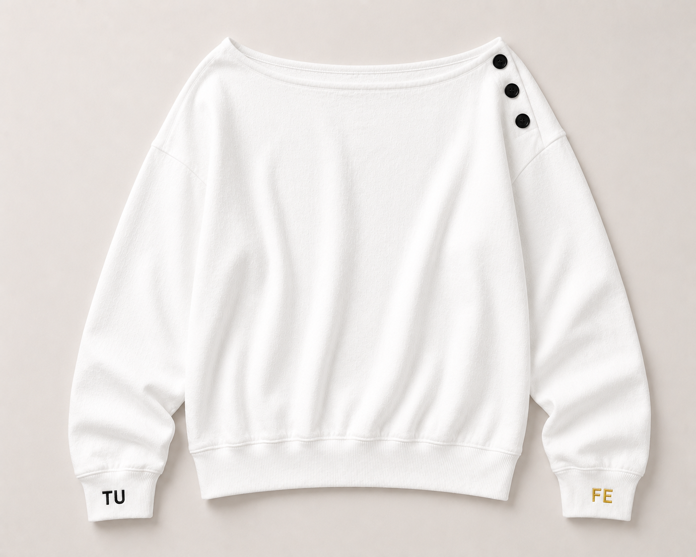 TU FE | Women’s Premium Oversized Sweatshirt – White