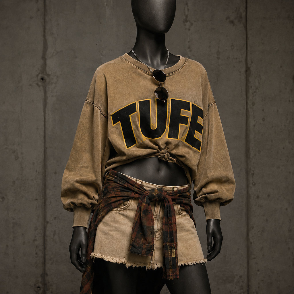 Vintage Oversized Sweatshirt – Sand Brown | TU FE