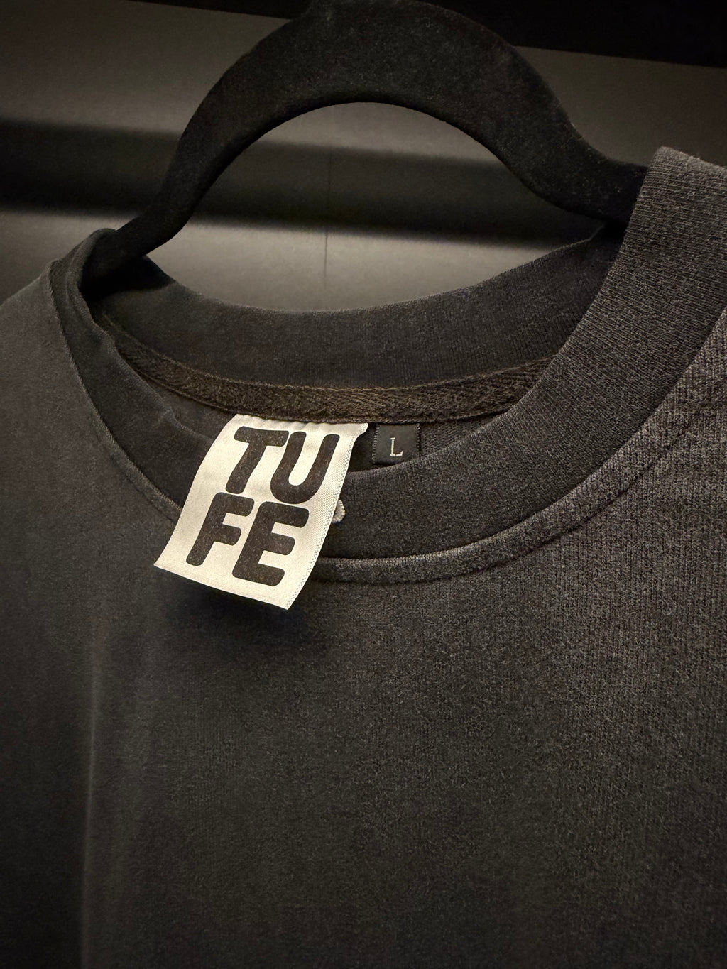 TU FE | PURO — Washed Graphite Heavyweight Distressed T-Shirt
