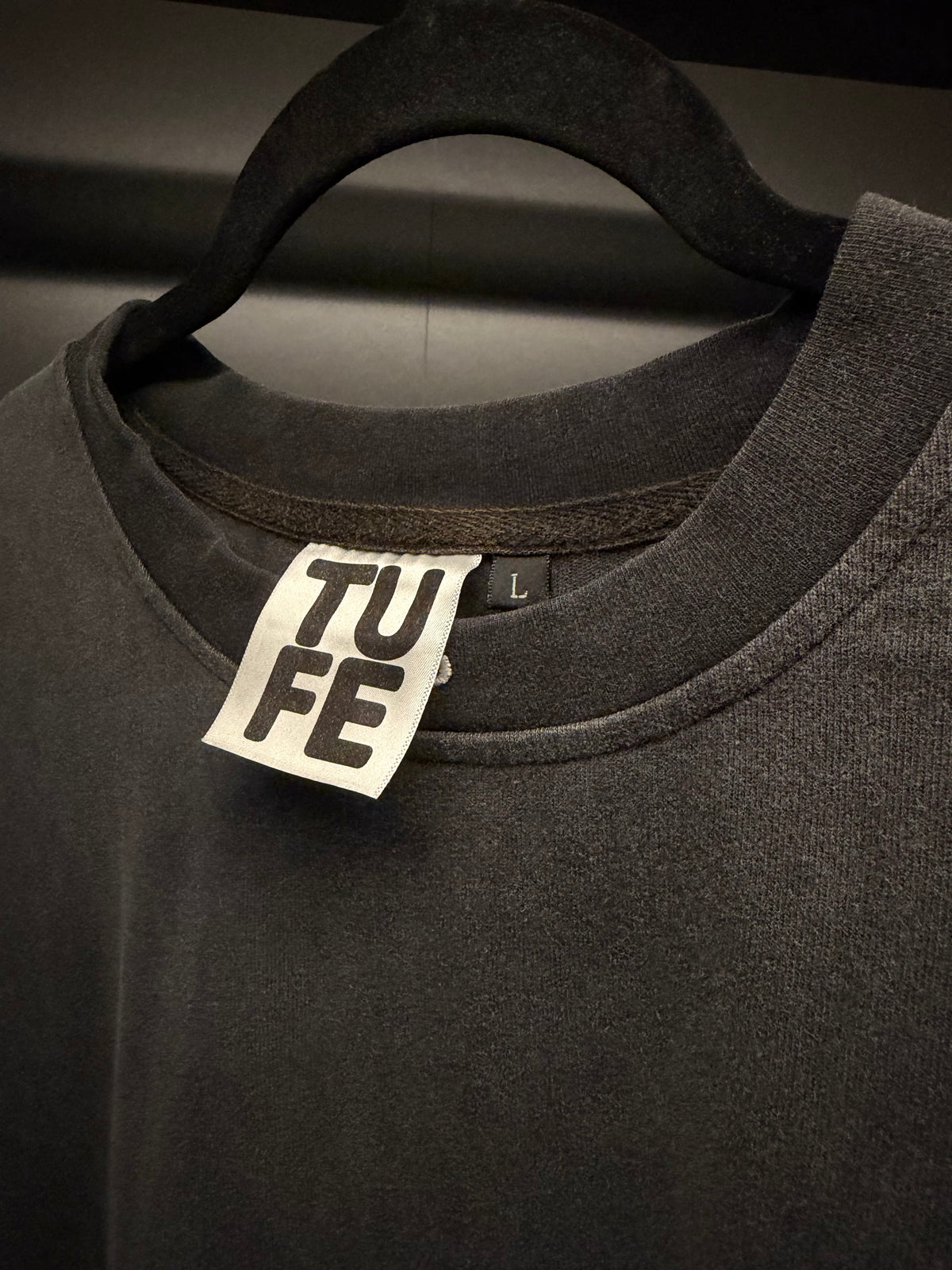 TU FE | PURO — Washed Graphite Heavyweight Distressed T-Shirt
