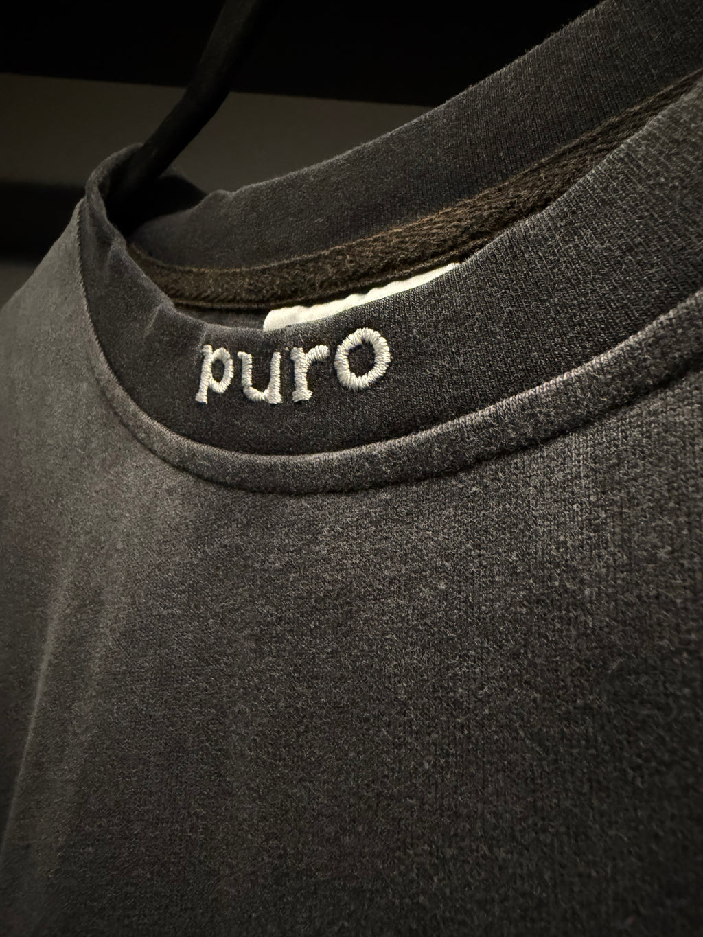 TU FE | PURO — Washed Graphite Heavyweight Distressed T-Shirt