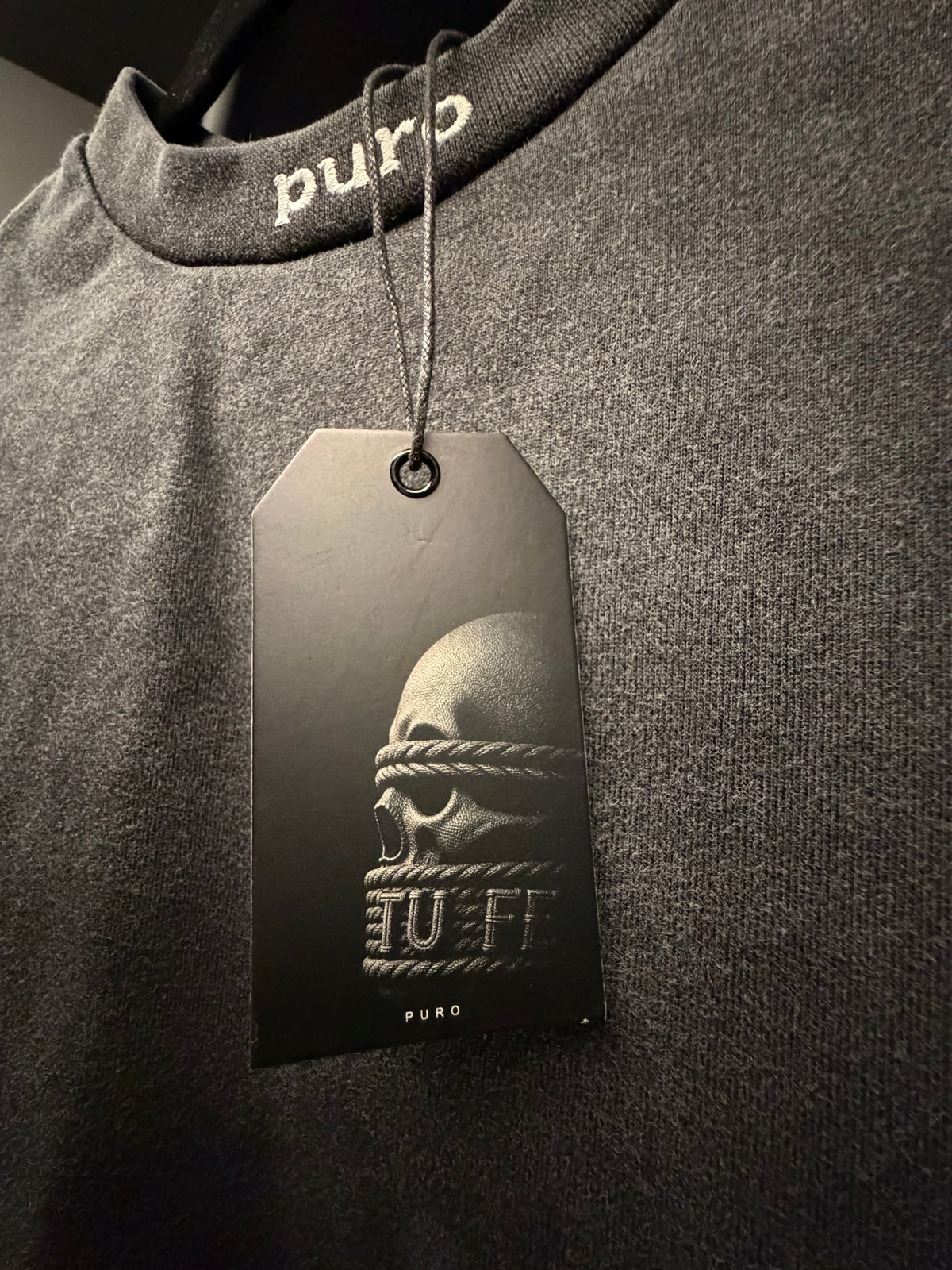 TU FE | PURO — Kids Washed Charcoal Distressed Sweatshirt
