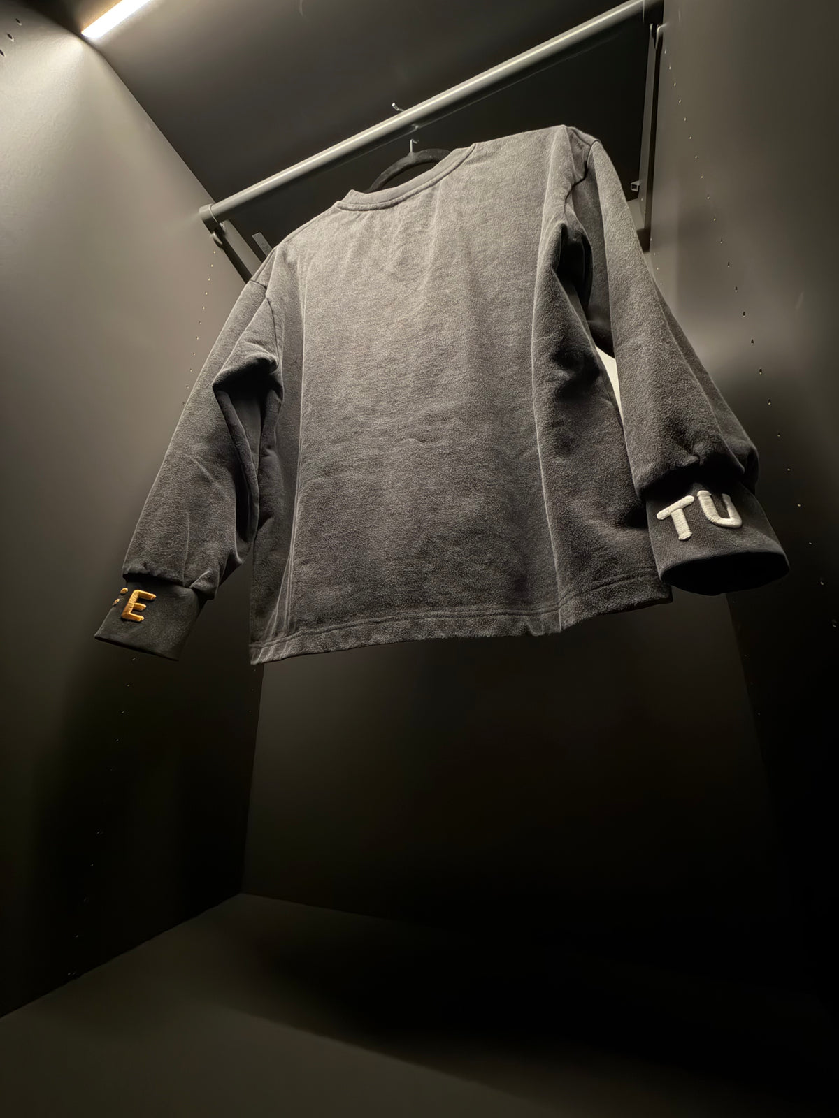 TU FE | PURO — Kids Washed Charcoal Distressed Sweatshirt