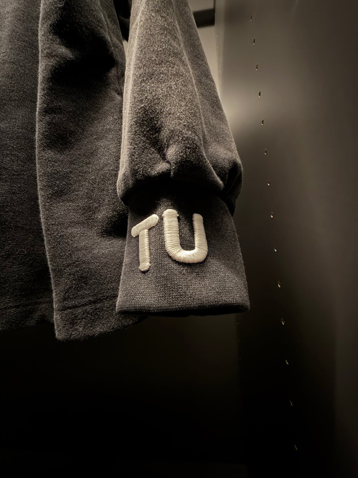 TU FE | PURO — Washed Charcoal Heavyweight Distressed Sweatshirt