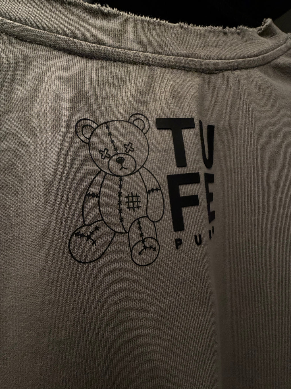 TU FE | PURO — Vintage Sand Teddy Bear Distressed T-Shirt