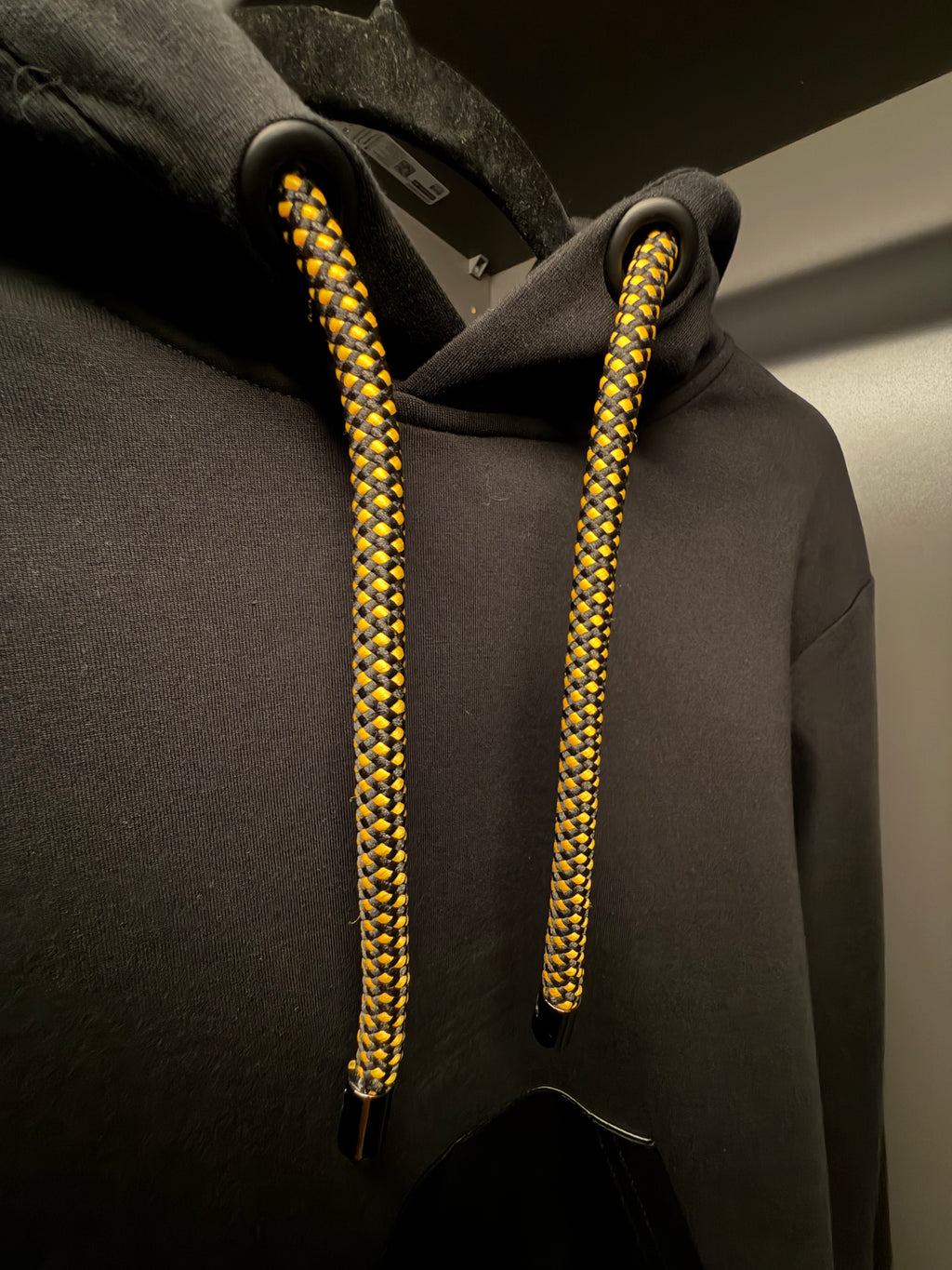 TU FE | PURO — Kids  Black Hoodie with Leather-Look Pocket