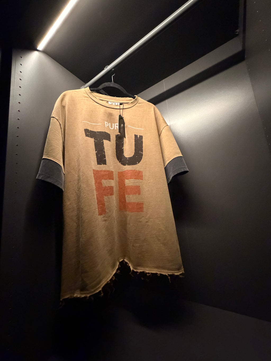 TU FE | PURO — Vintage Sand Heavyweight Distressed T-Shirt