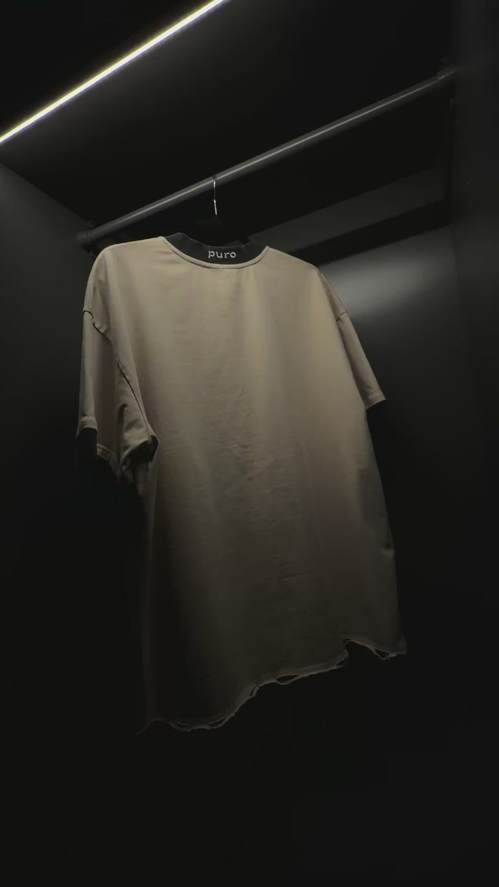 TU FE | PURO — Sandstone Heavyweight Distressed Oversized T-Shirt