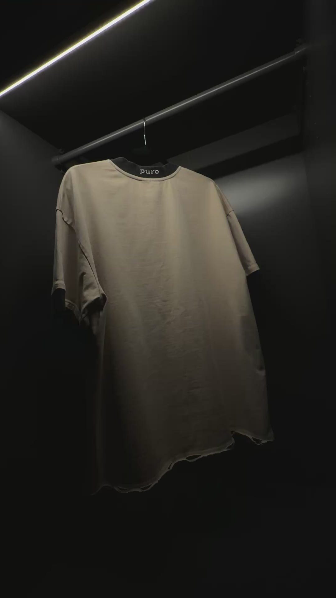 TU FE | PURO — Sandstone Heavyweight Distressed Oversized T-Shirt