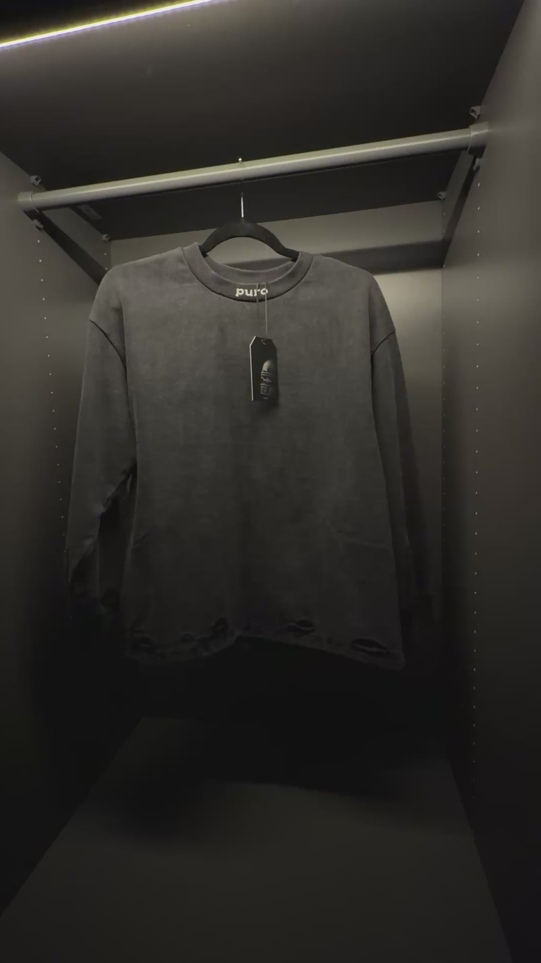 TU FE | PURO — Kids Washed Charcoal Distressed Sweatshirt