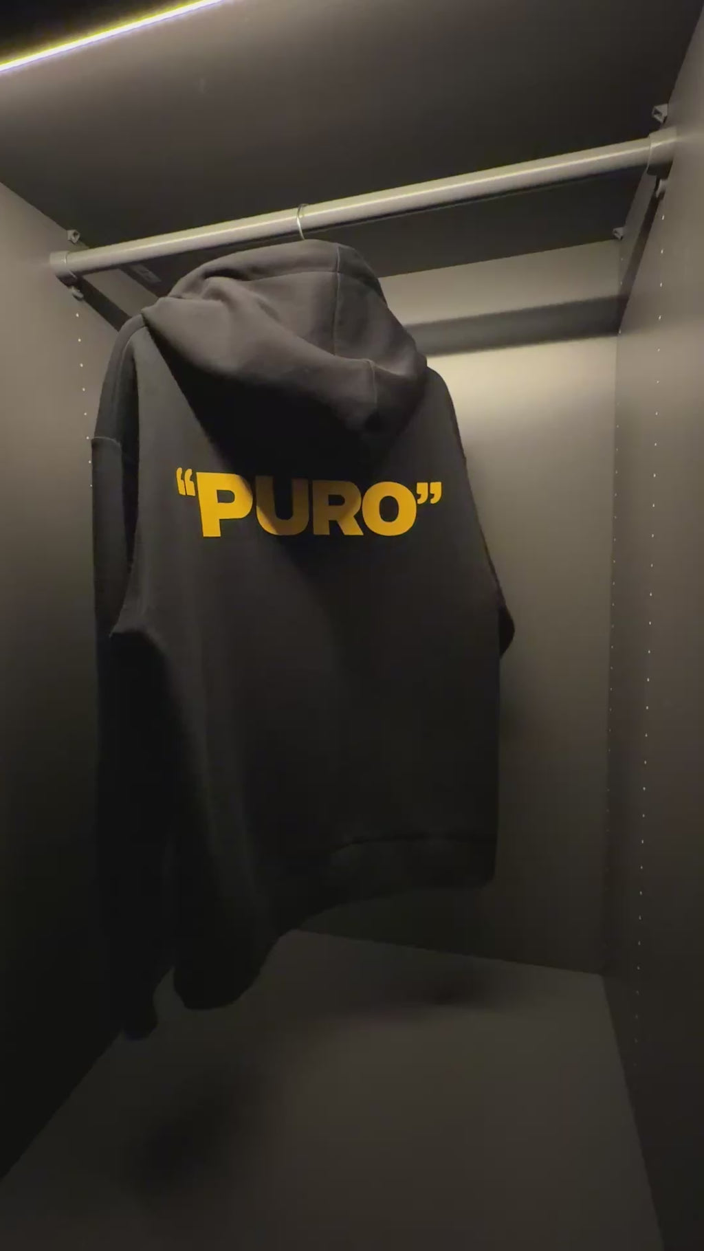 TU FE | PURO — Black  Heavyweight Hoodie with Yellow Back Print