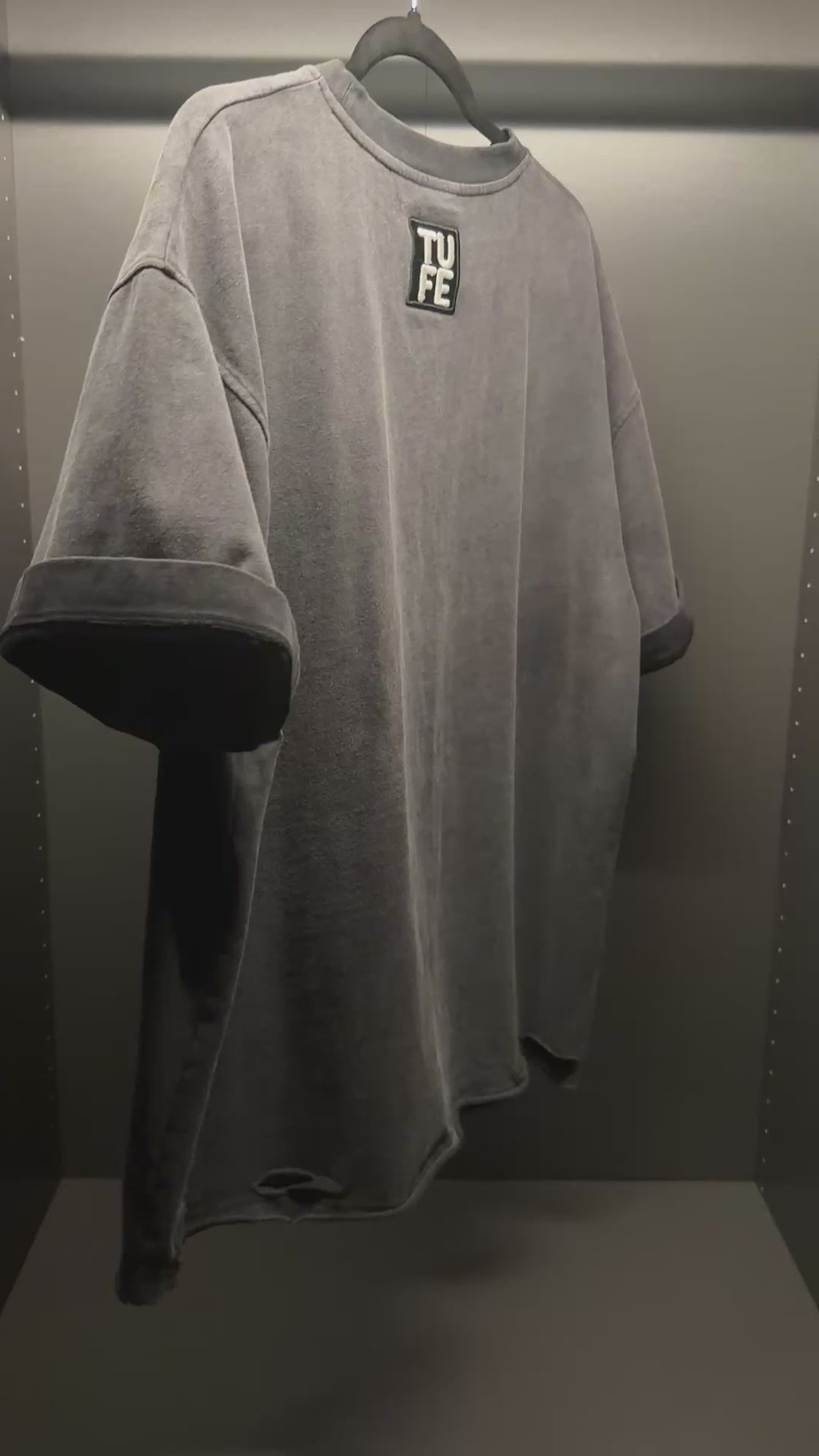 TU FE | PURO — Washed Graphite Heavyweight Distressed T-Shirt