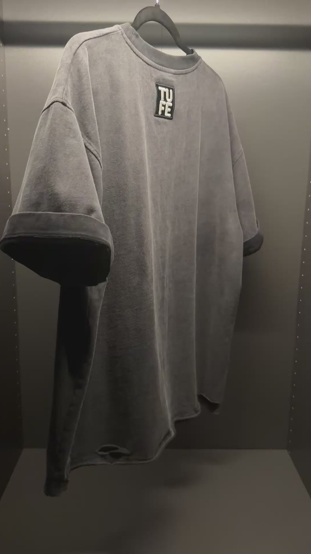 TU FE | PURO — Washed Graphite Heavyweight Distressed T-Shirt