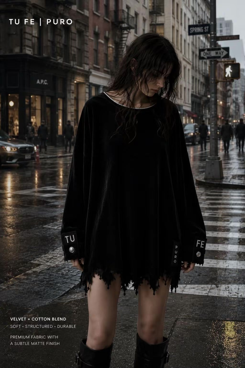 TU FE | PURO Oversized Velvet Top